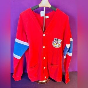 Women’s Micky Mouse Tennis Club Button up Sweater Size Large